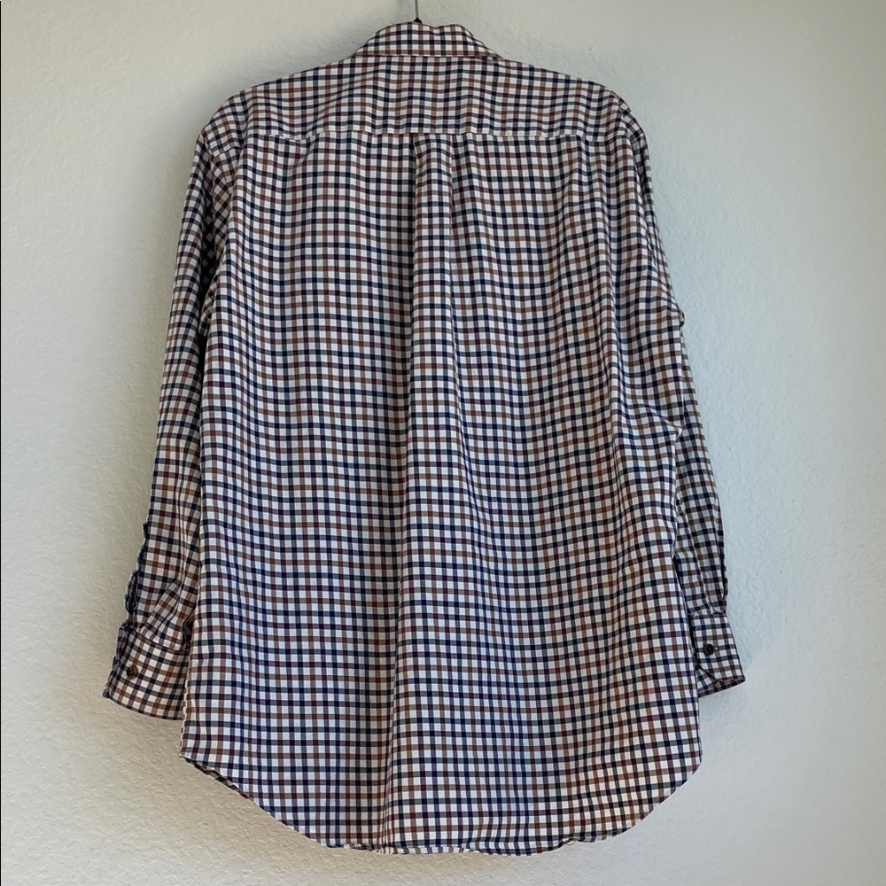 SCOTT BARBER Men's Checkered Button Down Shirt • Large - Picture 7 of 8